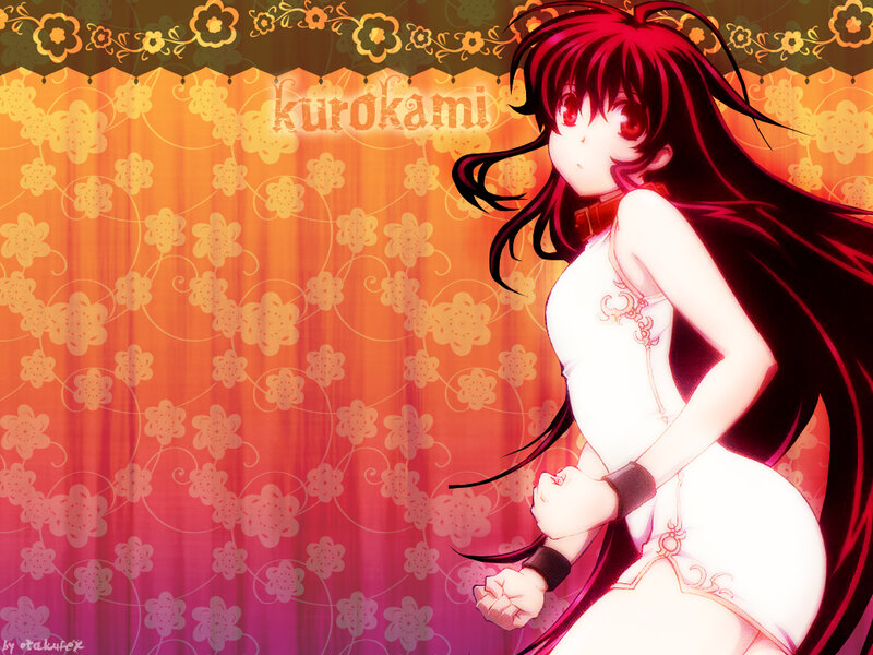 Anime Girl with Red Hair — Dramatic, Flower Pattern