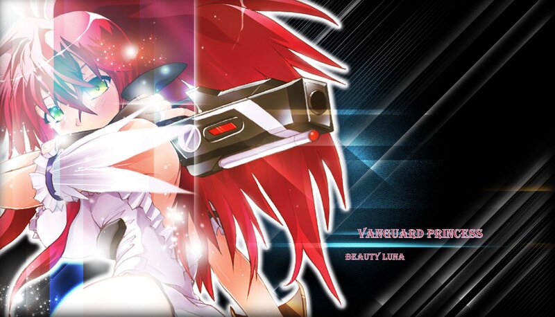 Anime Girl with Red Hair — Dramatic, Gun