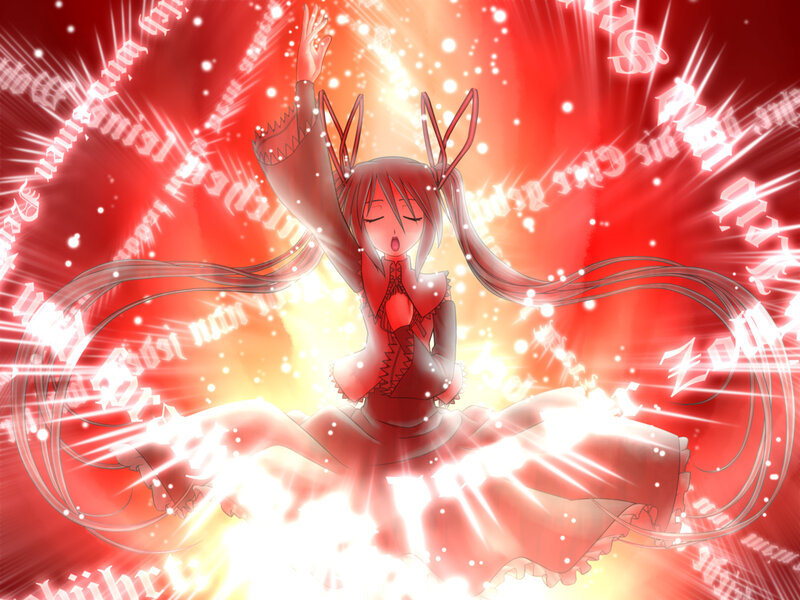 Anime Girl with Red Hair — Dramatic, Long Hair