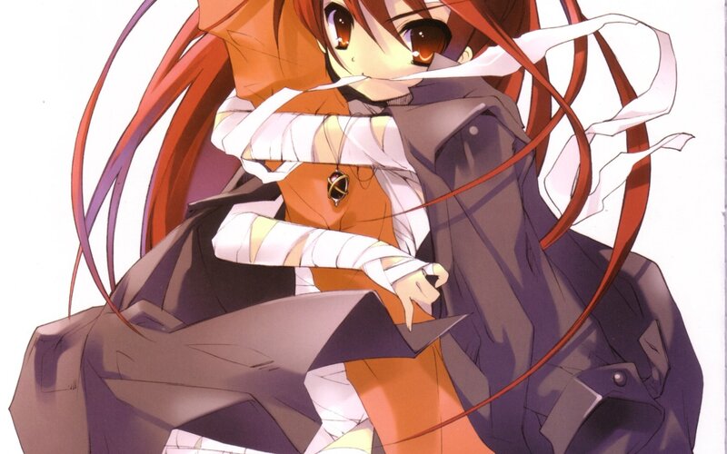 Anime Girl with Red Hair — Dramatic, Manga, Bandages