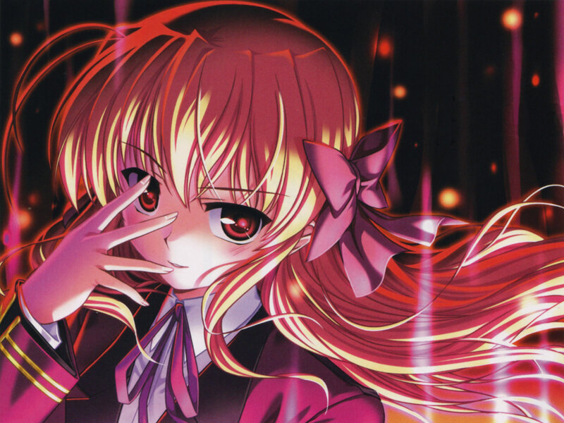 Anime Girl with Red Hair — Dramatic, Night