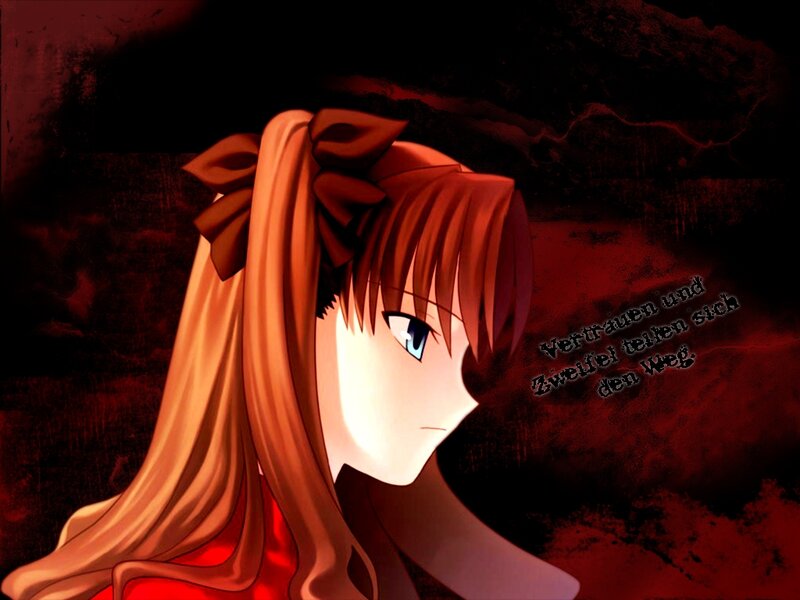 Anime Girl with Red Hair — Dramatic, Red Bow, Blue Eyes
