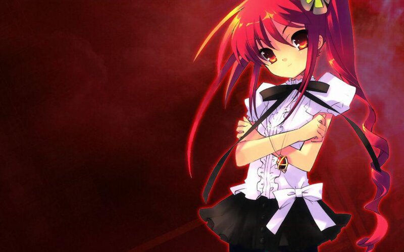 Anime Girl with Red Hair — Dramatic, School Uniform