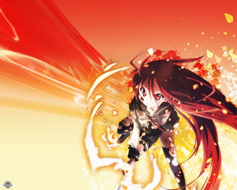 Anime Girl with Red Hair — Dramatic, Sword