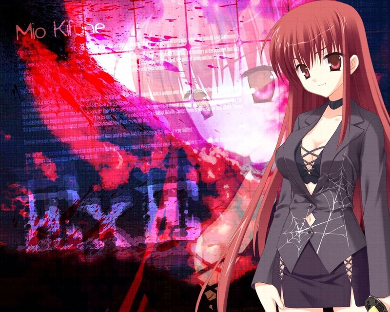 Anime Girl with Red Hair — Dramatic, Text, Web Design