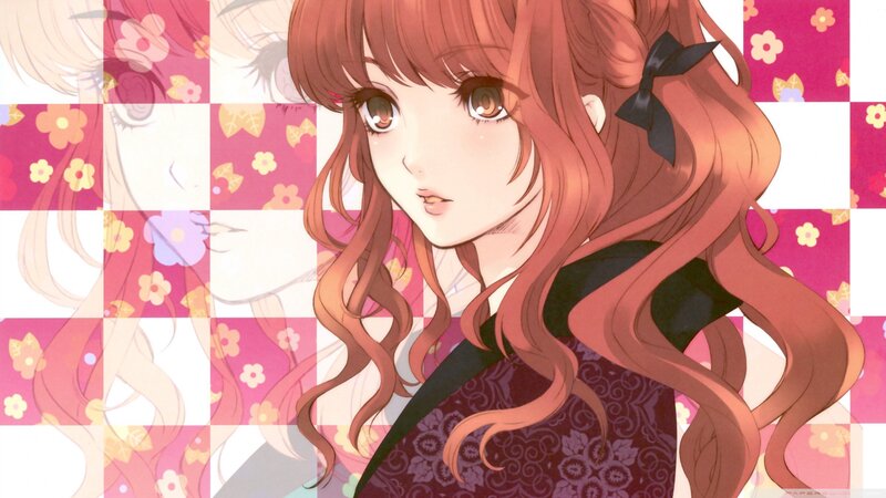 Anime Girl with Red Hair — Dreamy, Manga