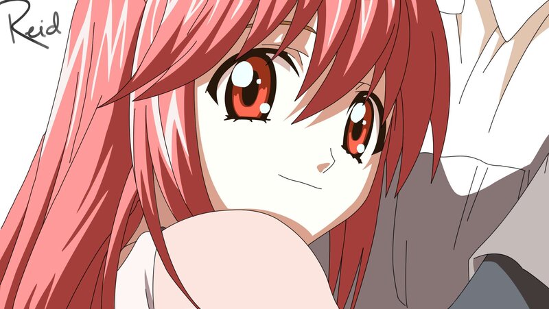 Anime Girl with Red Hair — Neutral, Red Eyes