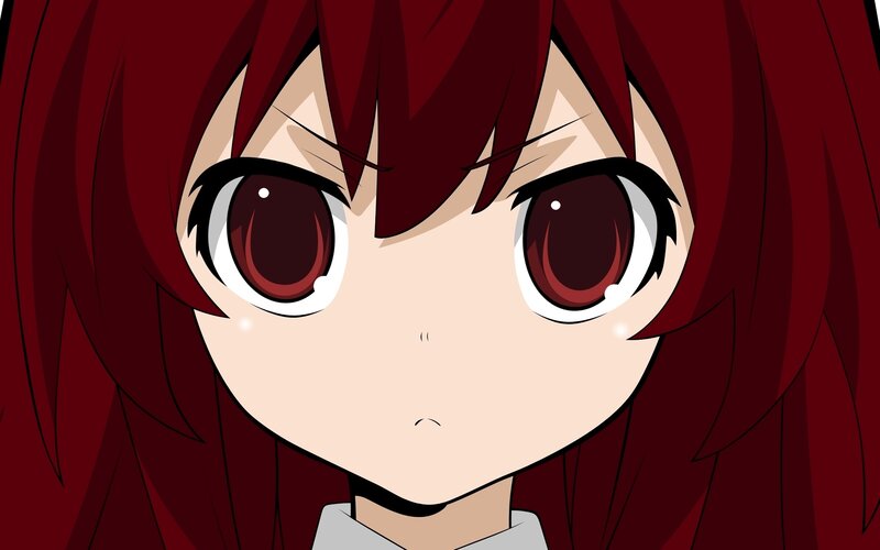 Anime Girl with Red Hair — Neutral, Red Hair, Large Eyes