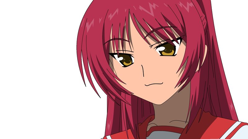 Anime Girl with Red Hair — Neutral, Red Hair, Yellow Eyes