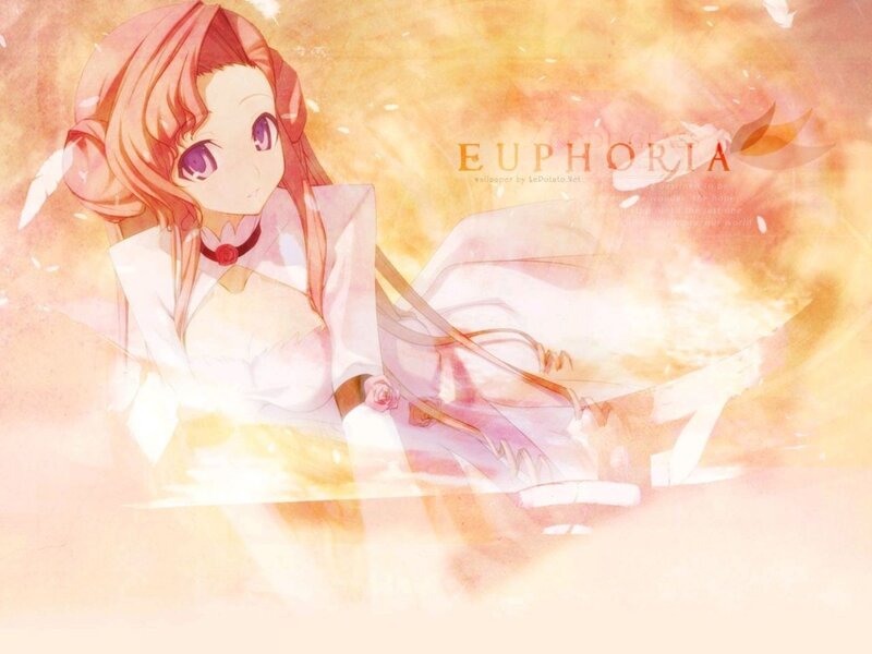 Anime Girl with Red Hair — Orange, Dreamy