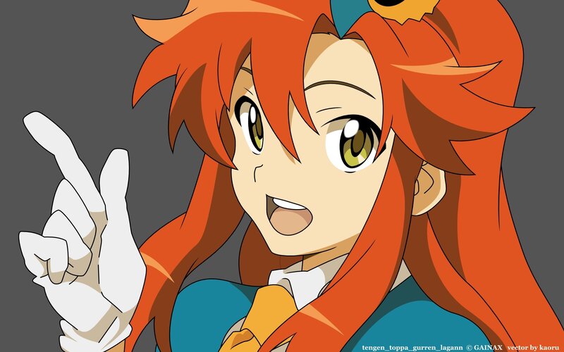 Anime Girl with Red Hair — Orange, Energetic