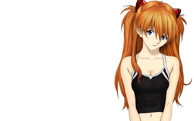 Anime Girl with Red Hair — Orange, Neutral, Cat Ears