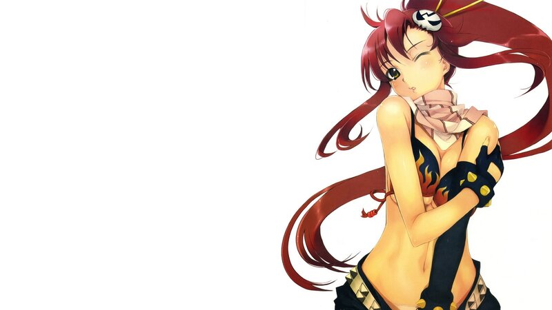 Anime Girl with Red Hair — Playful, Red Hair, Scarf, Flame Design