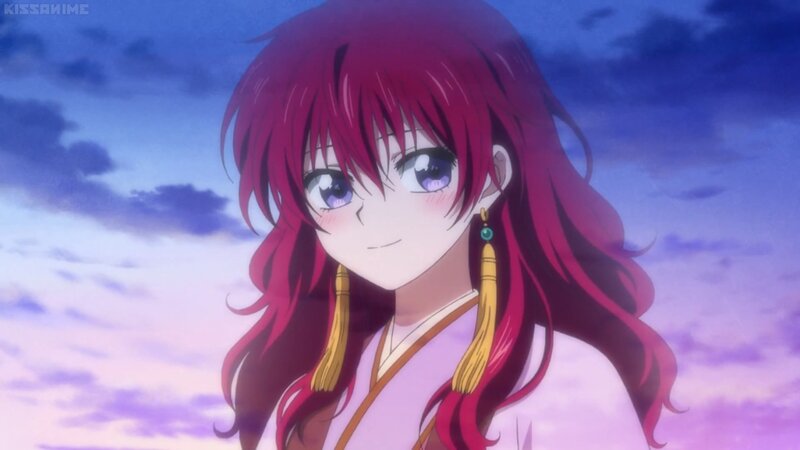 Anime Girl with Red Hair — Purple, Serene