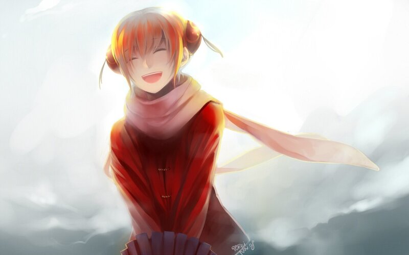 Anime Girl with Red Hair — Serene, Afternoon, Digital Art