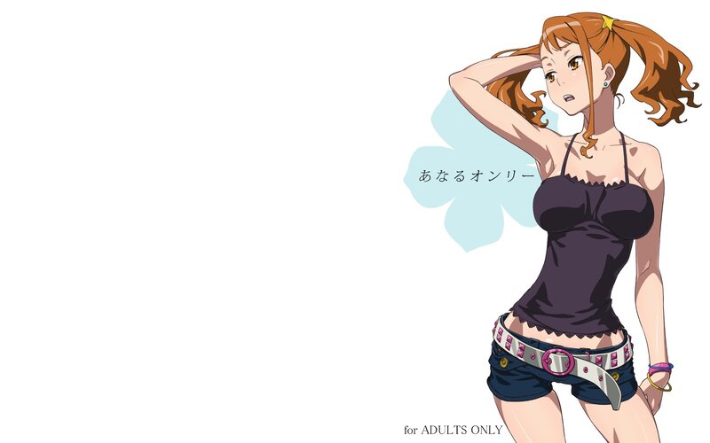 Anime Girl with Red Hair — White, Neutral, Shorts