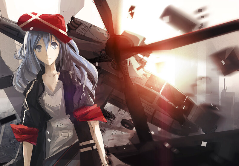 Anime Girl with Red Hat — Dramatic
