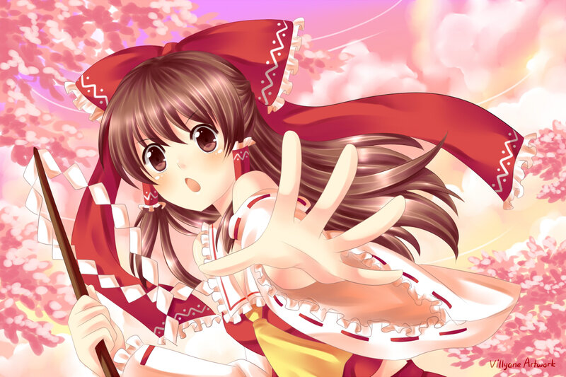 Anime Girl with Red Hat — Pink
