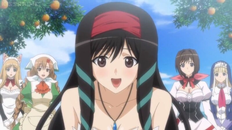 Anime Girl with Red Headband — Blue