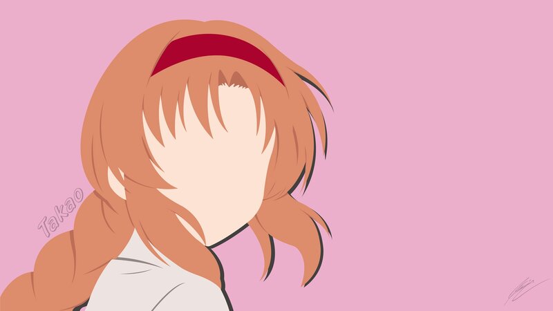 Anime Girl with Red Headband — Pink