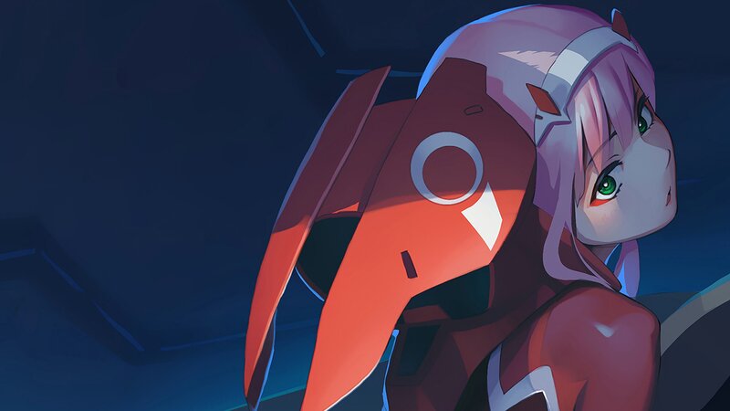 Anime Girl with Red Helmet — Dramatic