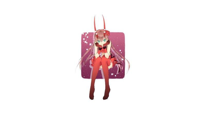 anime girl with red horns