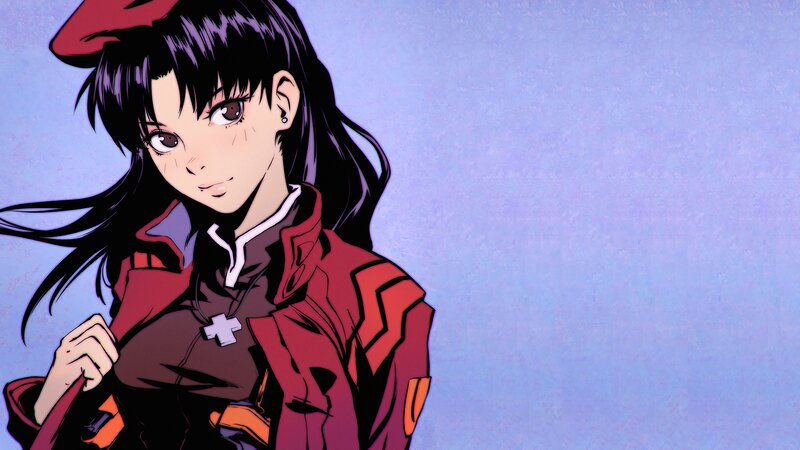 Anime Girl with Red Jacket — Purple