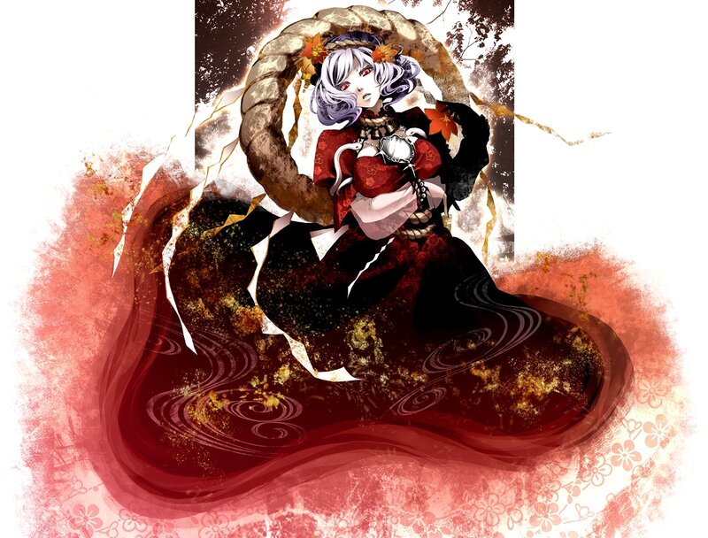 anime girl with red kimono