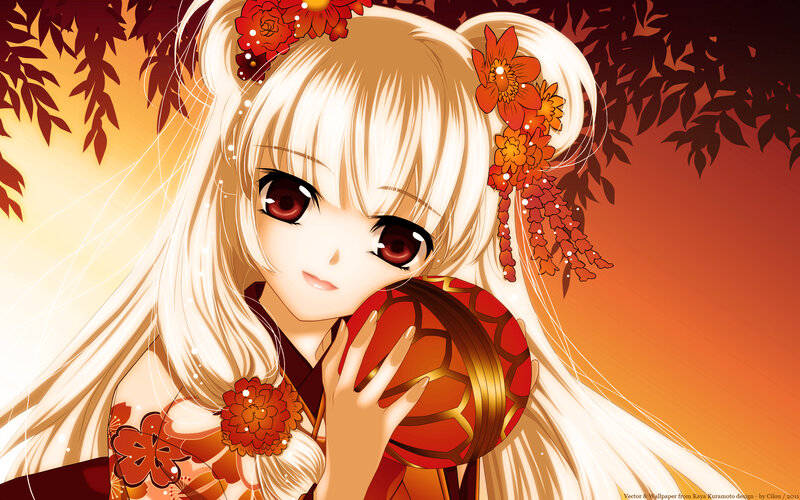 Anime Girl with Red Lantern — Serene