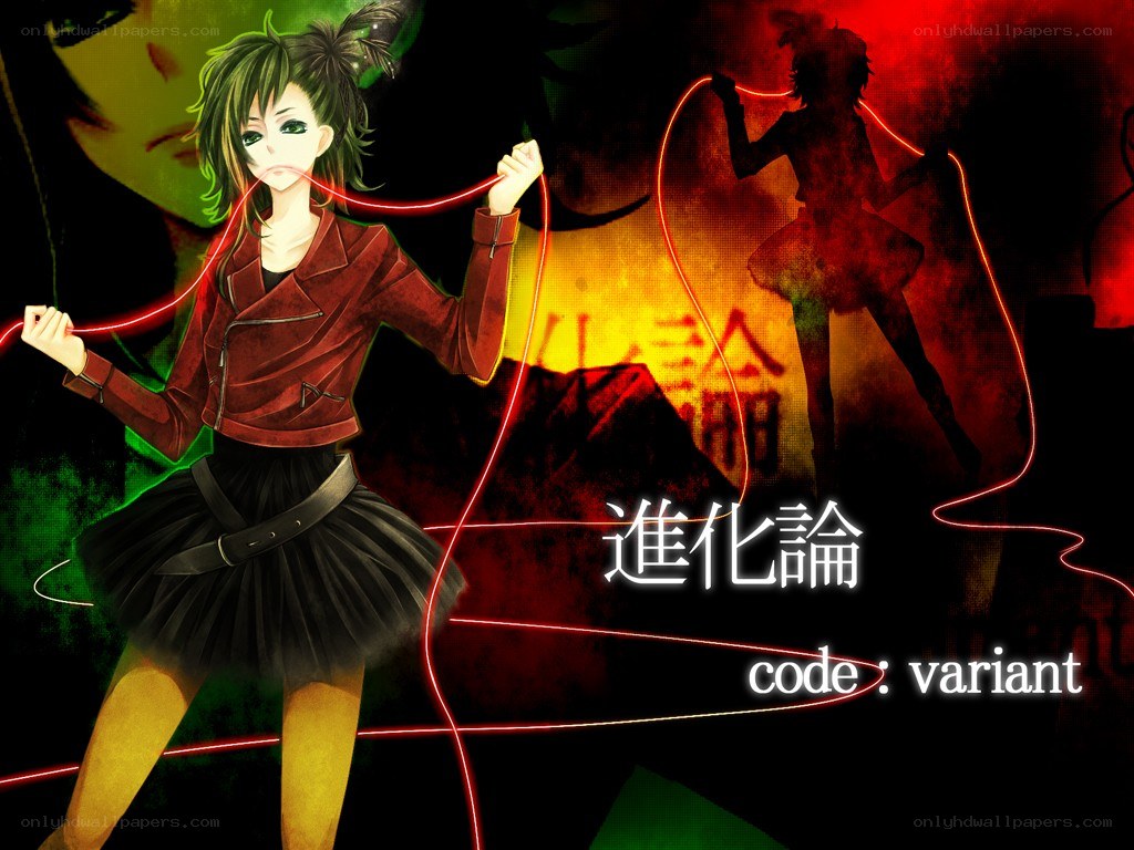 Anime girl with red lines