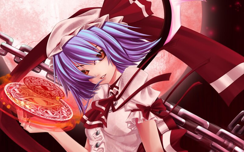 anime girl with red magic