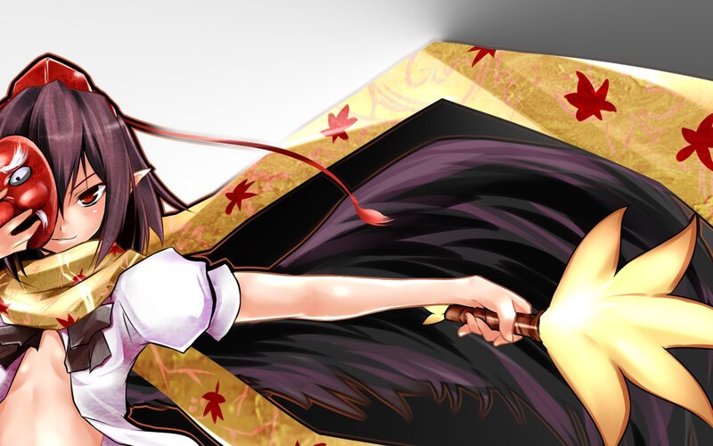 anime girl with red mask