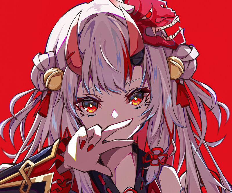 Anime Girl with Red Mask — Dramatic