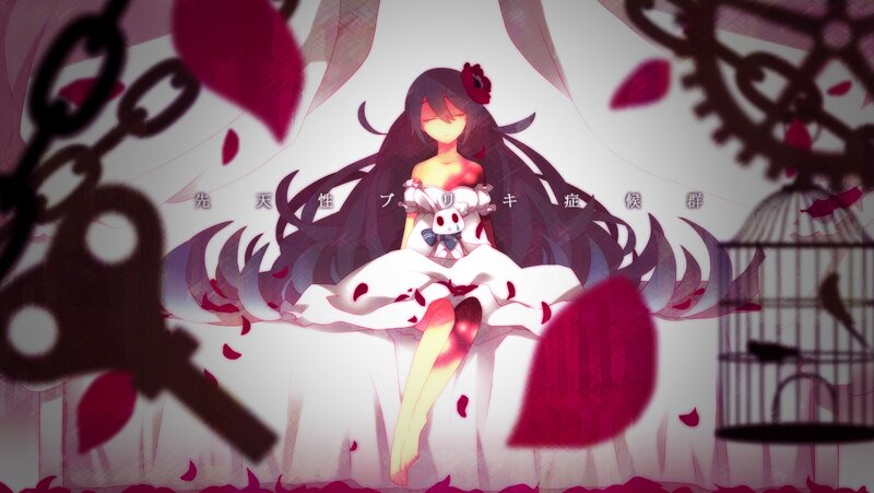 Anime girl with red petals