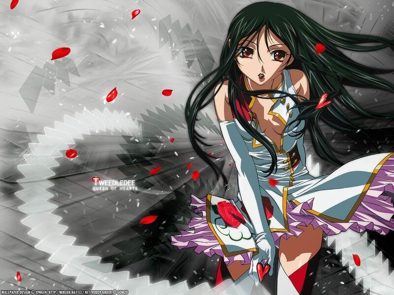 anime girl with red petals