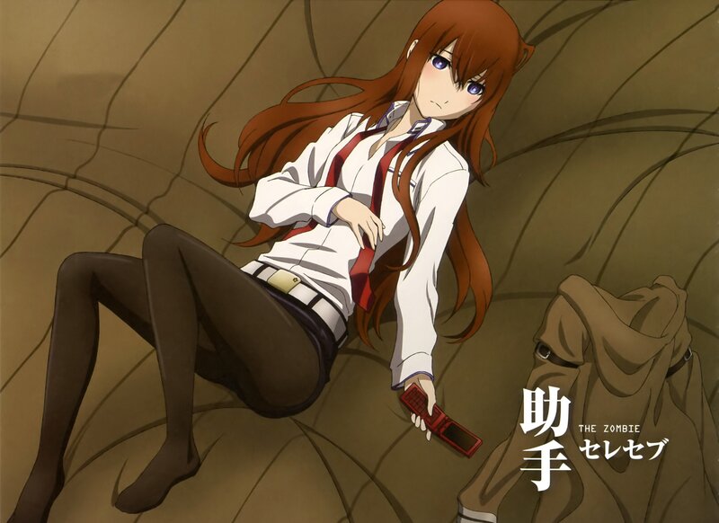 Anime girl with red phone