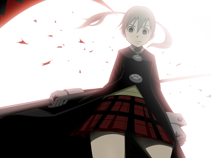 anime girl with red plaid skirt