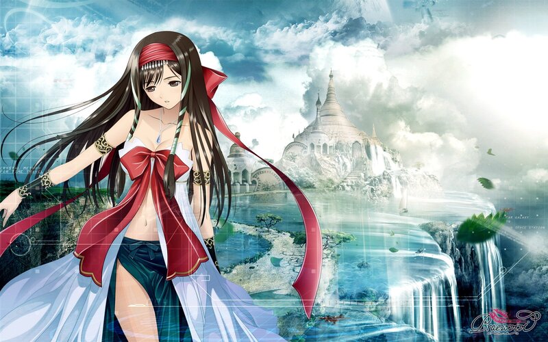 anime girl with red ribbon