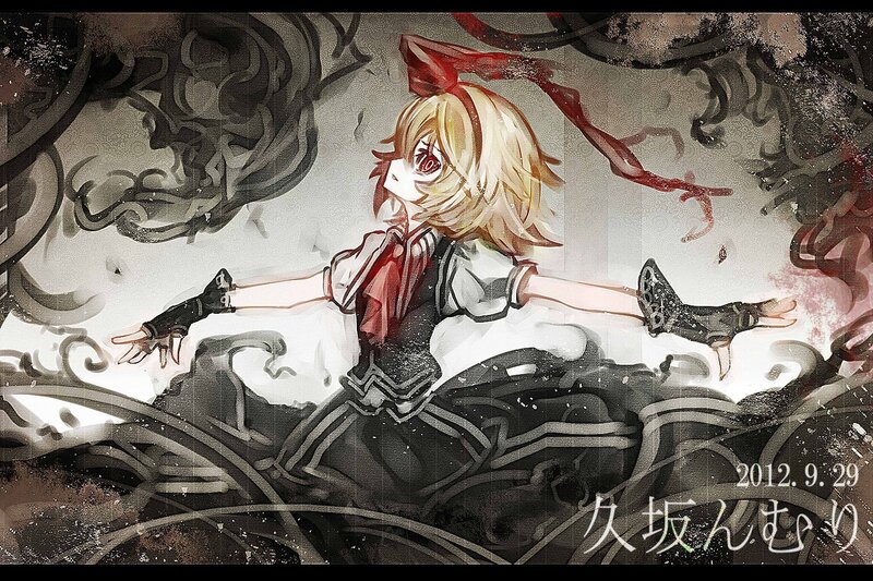Anime girl with red ribbon