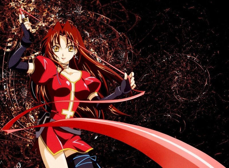 Anime girl with red ribbon