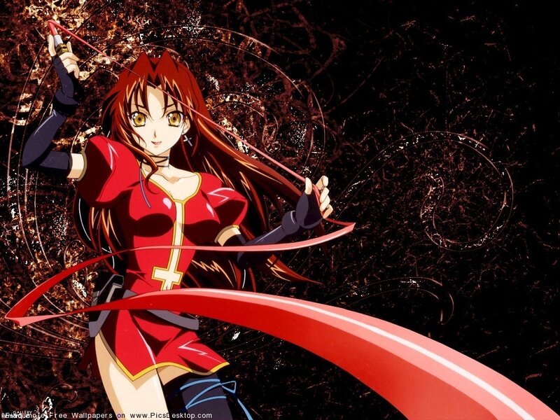 Anime Girl with Red Ribbon — Dramatic