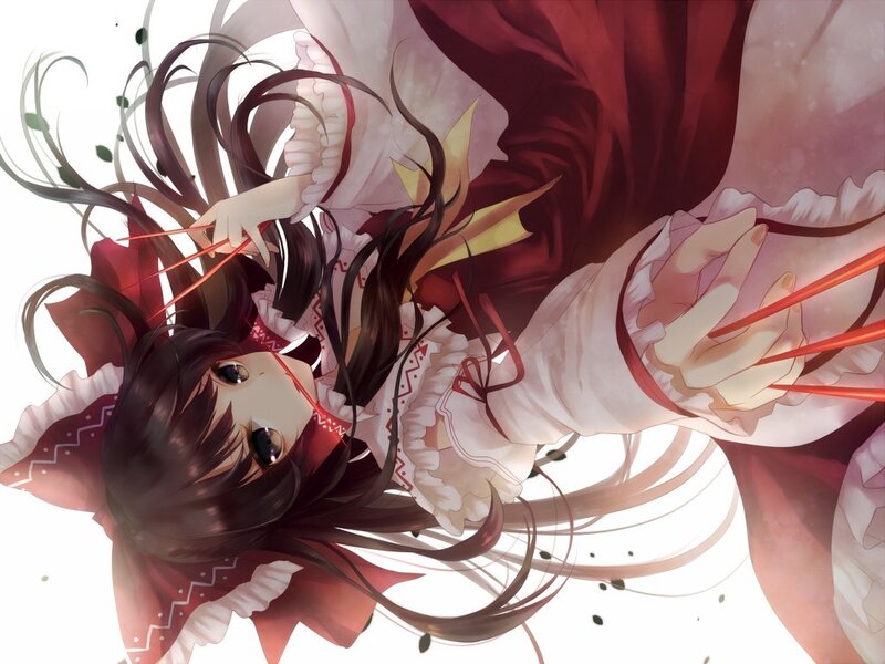 anime girl with red ribbons
