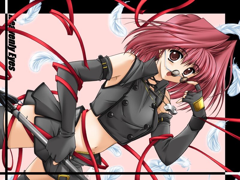 anime girl with red ribbons