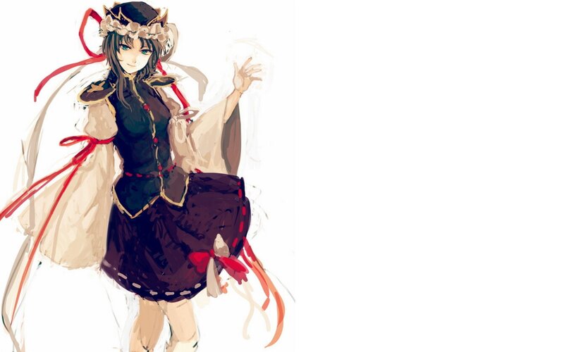 anime girl with red ribbons