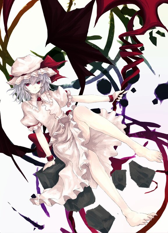 anime girl with red ribbons