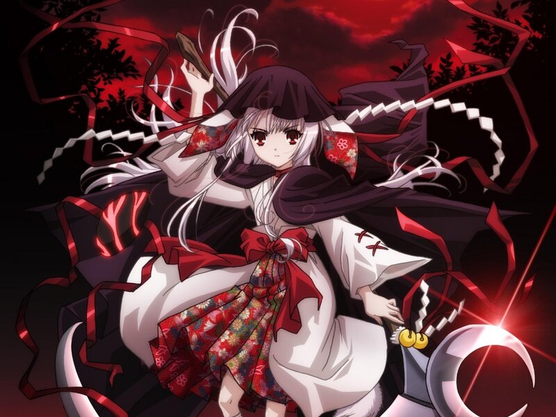 Anime girl with red ribbons