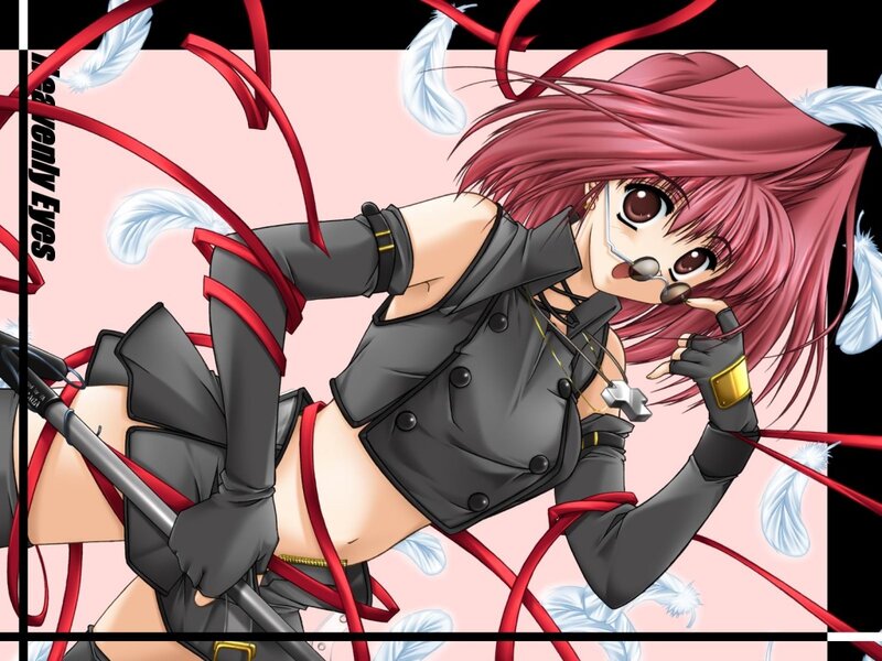 anime girl with red ribbons