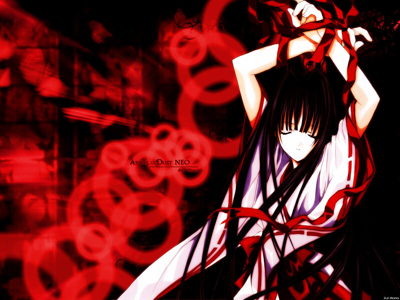 Anime girl with red ribbons