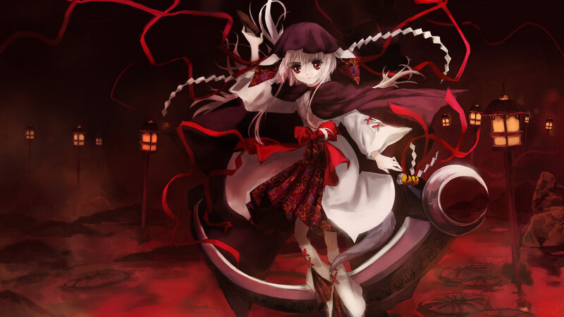 Anime Girl with Red Ribbons — Dramatic