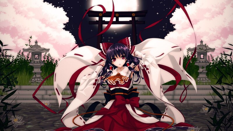 Anime Girl with Red Ribbons — Serene